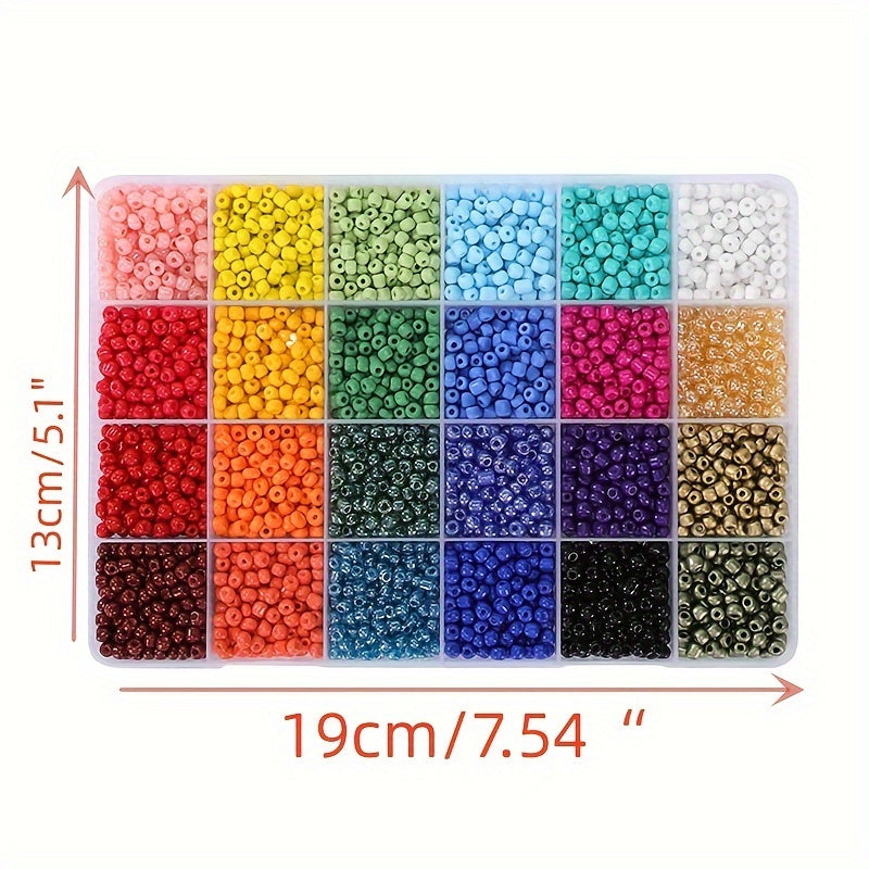 5000pcs 24 Colors Glass Rice Bead Set DIY Jewelry Making Materials