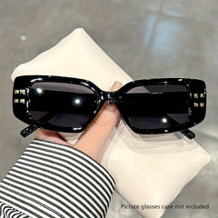 Y2K Square Cat Eye Sunglasses Rivet UV400 Sun Shades