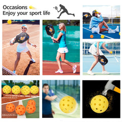 Lightweight Pickleball Paddle Set Fiberglass Surface Rackets 2pcs Balls Bag