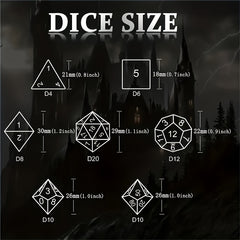 7pcs Dragon Scale Polyhedral Metal Dice Set Halloween Party Supplies