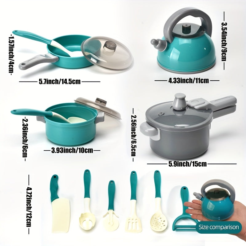 Pretend Play Kitchen Utensils Toy Set - Interactive Cooking Playset for Kids
