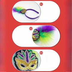 2pcs Glitter Feather Headbands for Carnival & St Patrick's Party