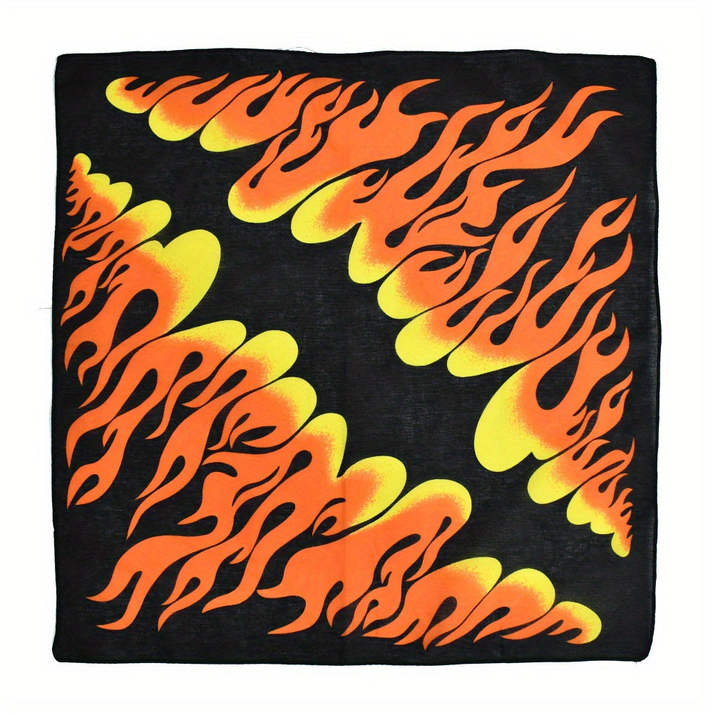 Men's Flame Cotton Printed Square Scarf Bandana