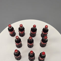 10pcs Mini Cola Bottle Resin Pendants Red & Clear Two Tone High Durable