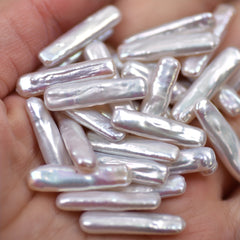 1pc S Level Long Bar Shape Baroque Pearl for DIY Jewelry