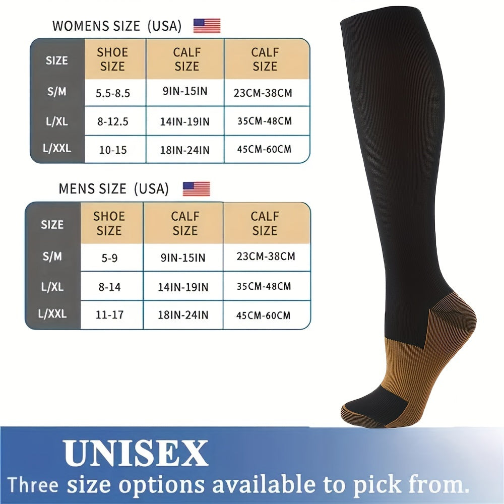 Copper Compression Socks for Improved Blood Circulation - 3 Pairs