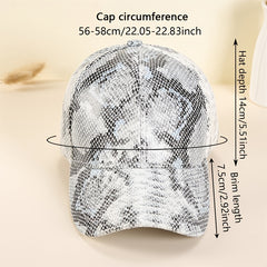 Snake Pattern Baseball Cap Print Breathable Dad Hats Hip Hop Sun Hats