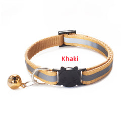 Reflective Pet Collar for Cats and Small Dogs, Safety Buckle, Bell
