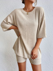  Casual Loungewear Set Short Sleeve Tee & Shorts Pajamas