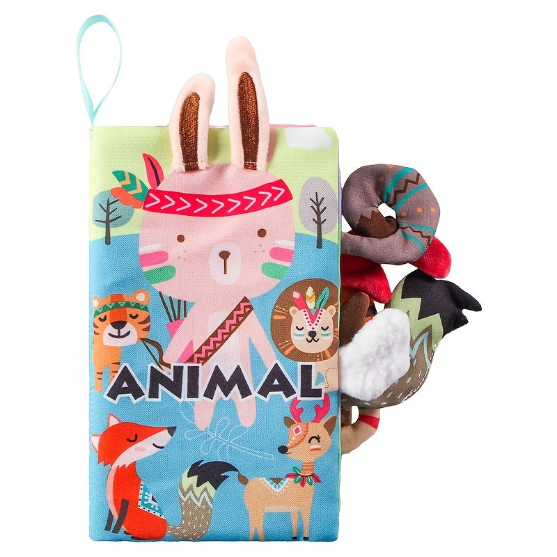 Baby Animal Tail Cloth Book Educational Toy Tear Now