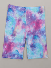 Toddler Girls Tie Dye Starry Sky Graphic Biker Shorts