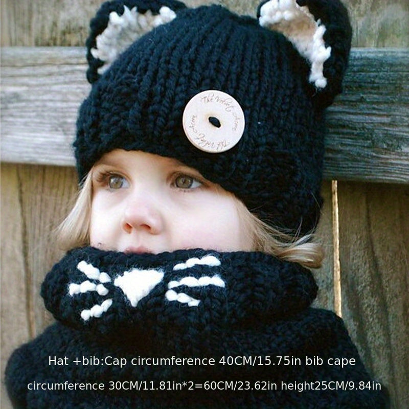 Hand-Woven Grey Fox Hat for Children 2-5 Years