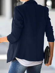  Button Decor Blazer Womens Long Sleeve Lapel Collar Blazer