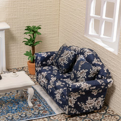 1:12 Scale Dollhouse Furniture High End Sofa with Floral Patterns