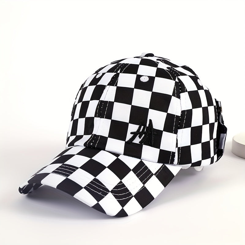 Plaid Baseball Cap Lightweight Adjustable Sun Hats Unisex Casual Dad Hats