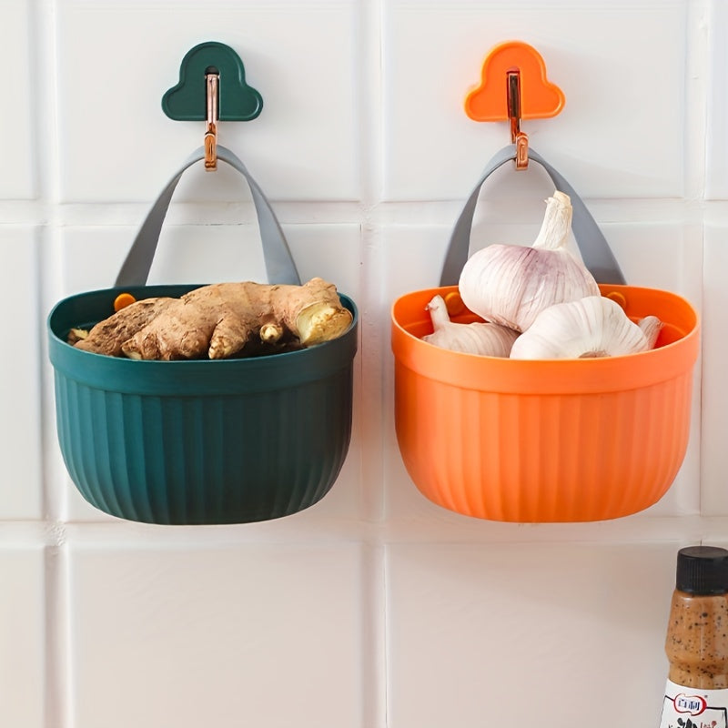 Onion Ginger Garlic Storage Basket Wall Hanging Silicone Basket