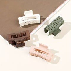 Square Clip Semi Round Hair Claw Solid Hairclip Shark Claw Decoration