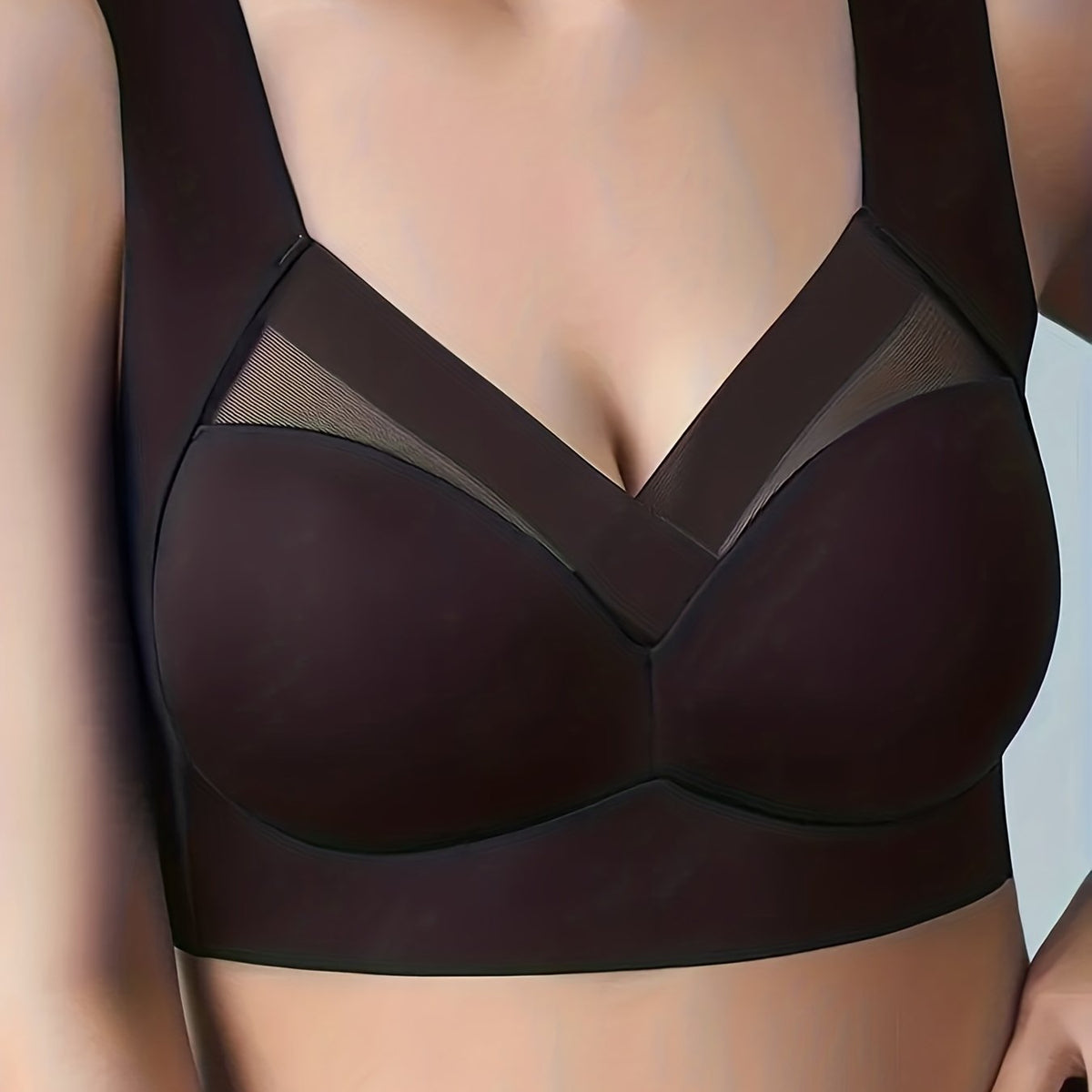 Breathable Wireless Push Up Bra with Mesh
