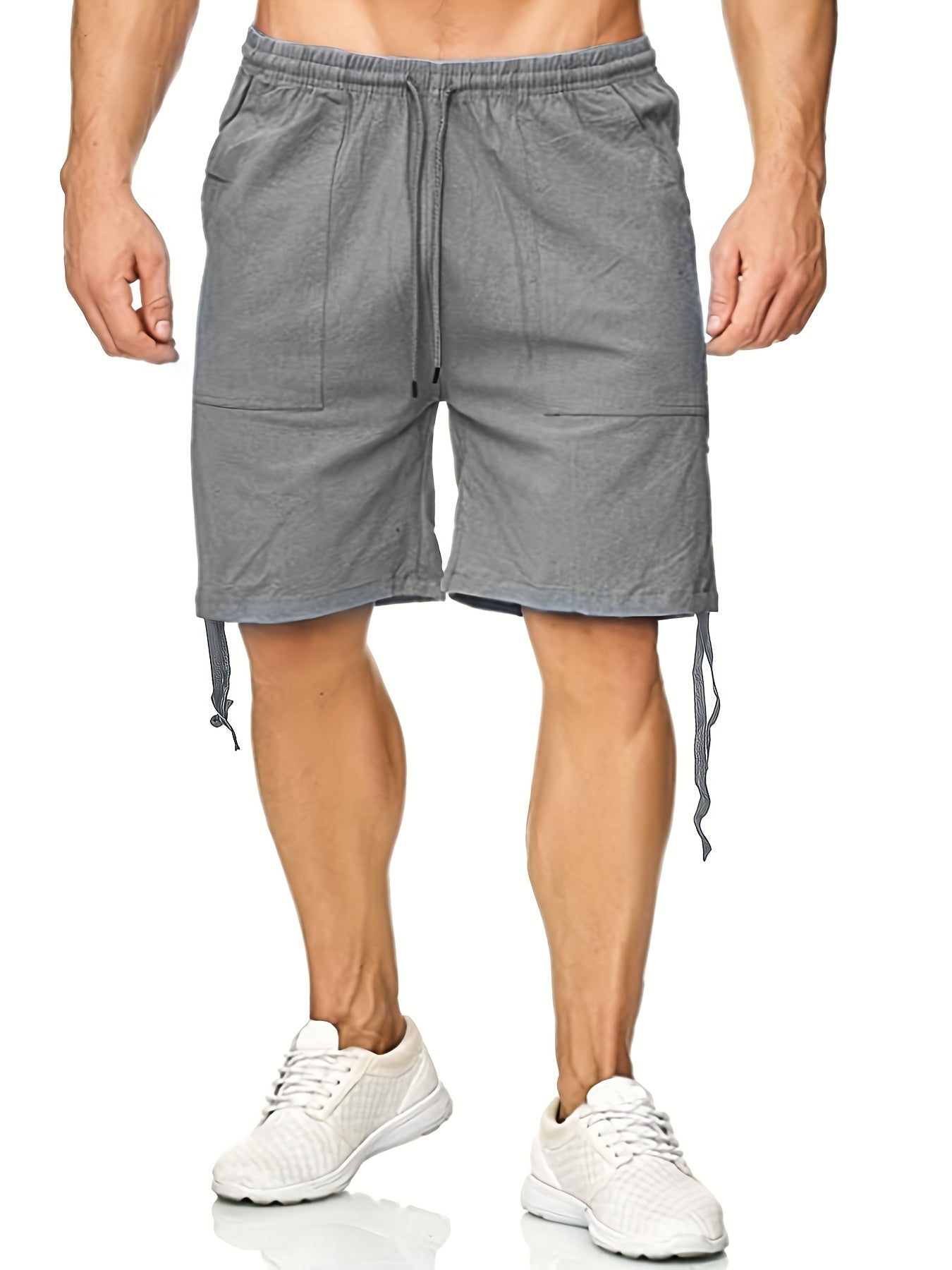 Men's Casual Solid Waist Drawstring Shorts Summer Basketball