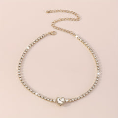 Glitter Rhinestone Love Necklace for Prom
