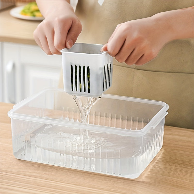 Scallion Preservation Box With Lid Compartment Box Refrigerator Preservation Box