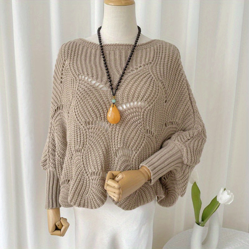 Geometric Oversized Knitwear Shawl Windproof Bat Sleeve Cardigan Cape