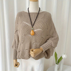 Geometric Oversized Knitwear Shawl Windproof Bat Sleeve Cardigan Cape