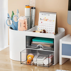 Large Capacity Pencil Holder Transparent Drawer Storage Box