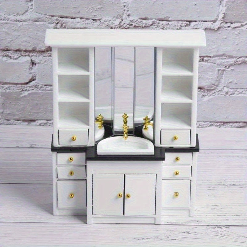 1:12 Dollhouse Bathroom Sink Cabinet Mini Kitchen Furniture Decor