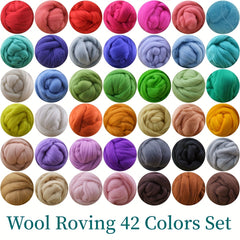 Needle Felting Kit 42 Colors Wool Roving Set with Tools