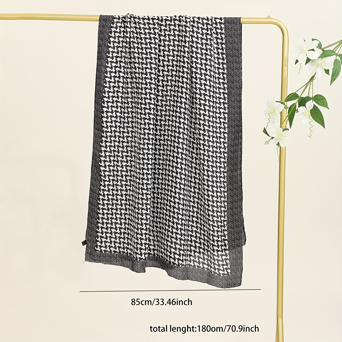 Houndstooth Scarf Shawl Wrap Head Wrap Gift For Mother
