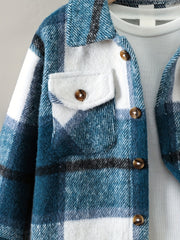 Toddler Boys Plaid Jacket Long Sleeve Button Down Warm Coat Winter Kids Clothes