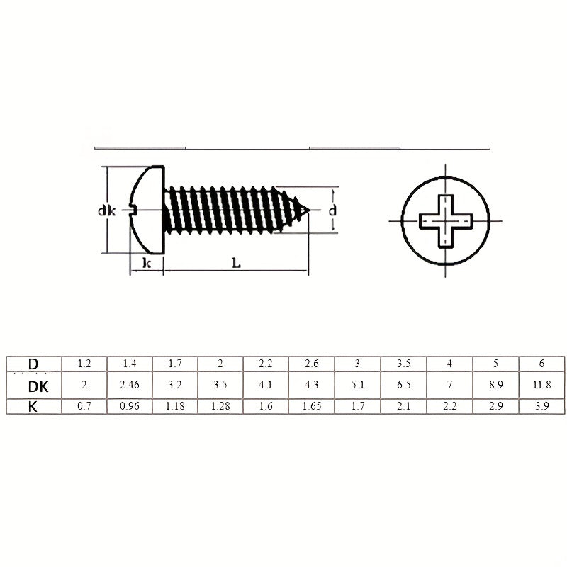 400 Sets 304 Stainless Steel Self-tapping Screws Woodworking