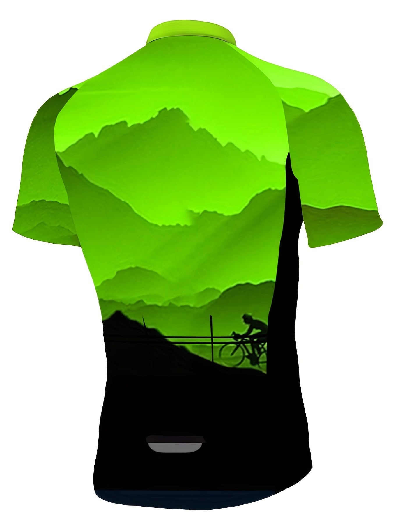 Men's Mountain Print Cycling Jersey Quick Dry Bike Shirt