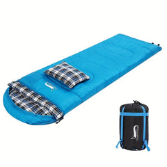 Cold Weather Flannel Sleeping Bag with Pillow