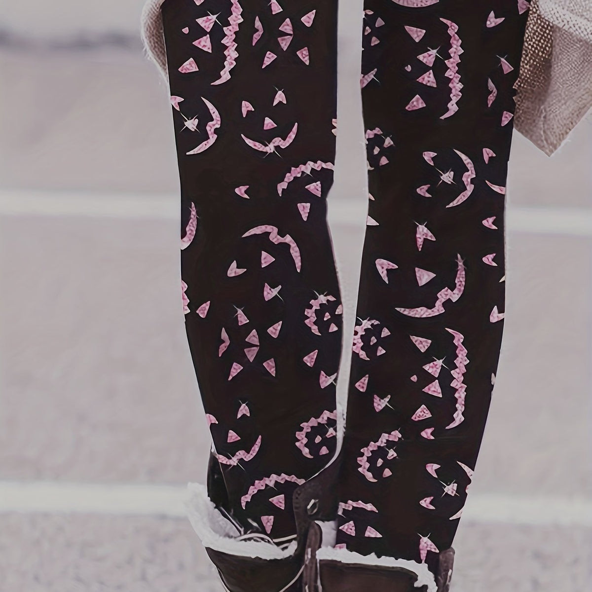 Graphic Print Skinny Leggings Casual Every Stretchy Leggings Women's Clothing