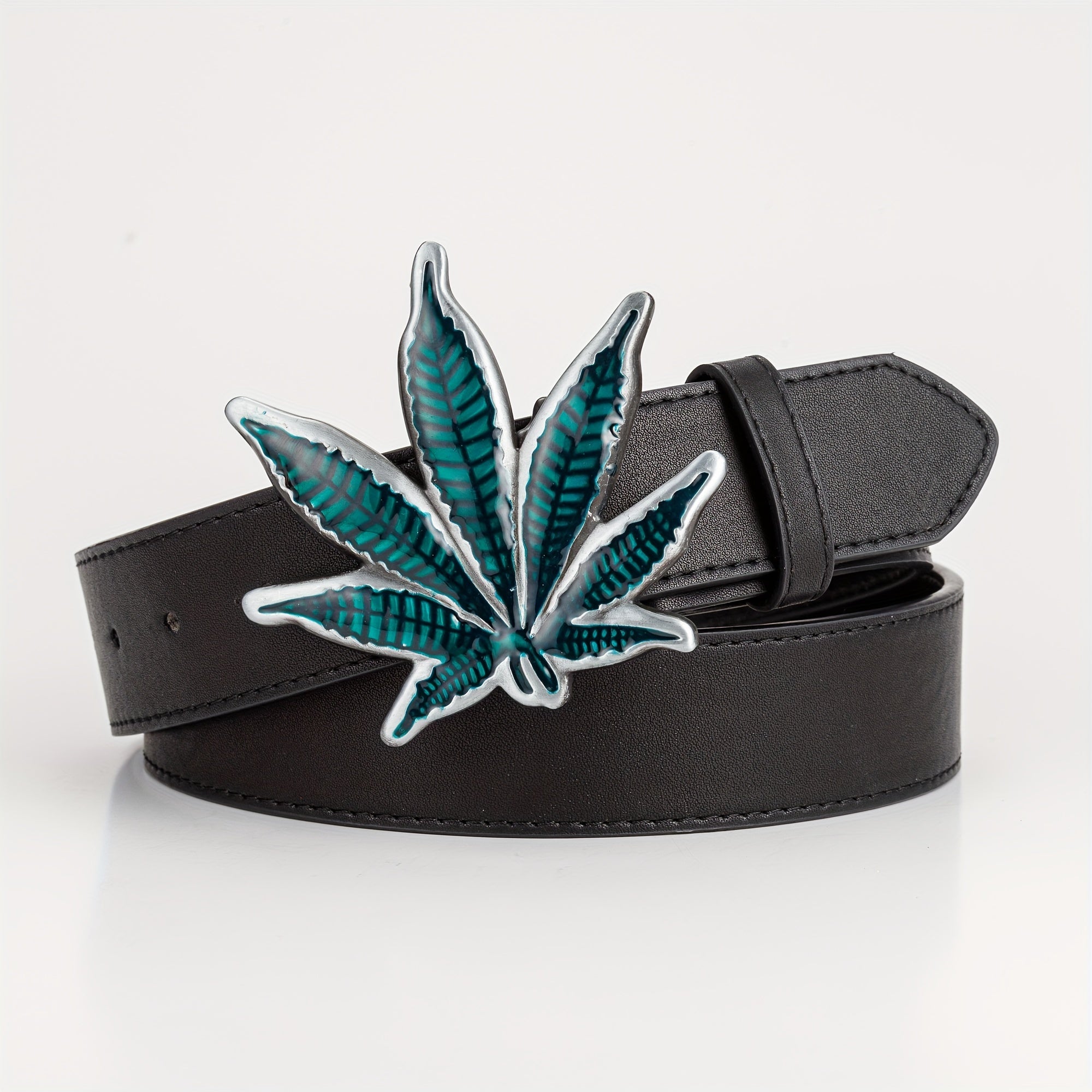 Maple Leaf Alloy Buckle Belt Casual Western Cowboy Belt
