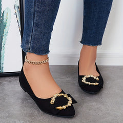 Metallic Decor Ballet Flats Soft Sole Slip On Shoes