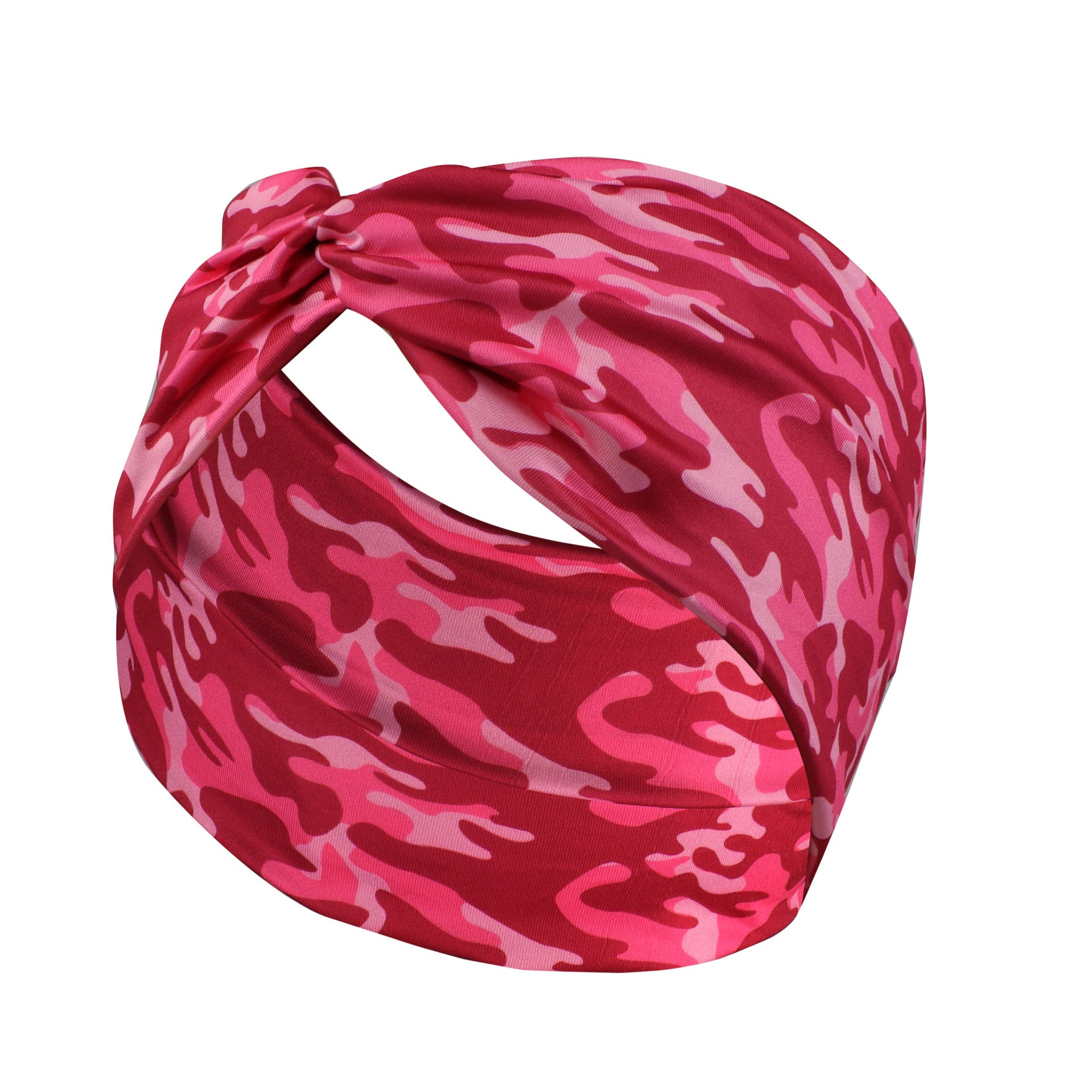Camouflage Print Wide Headbands Women Knotted Turban Elastic Non Slip Hair Bands
