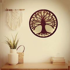 LED Tree Of Life Shape Retro Wood Hanging Sign Decoration