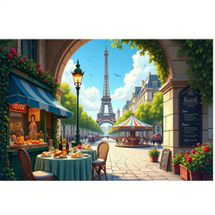 Paris Themed Diamond Painting Kit Eiffel Tower & Landmarks Craft Art