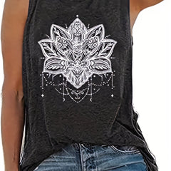 Floral Print Sleeveless Tank Top for Summer
