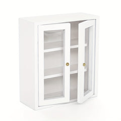 1:12 Scale Wall Mounted Cabinet with Glass Doors - Dollhouse Kit