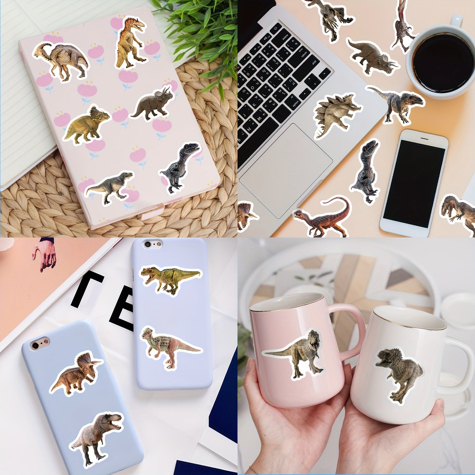 50pcs Realistic Dinosaur Stickers for Luggage Skateboard Motorcycle Decoration