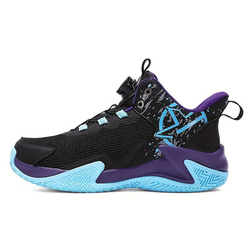Men's Rotating Buckle Basketball Shoes Non Slip Sneakers