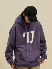 U Print Hoodie For Men With Kangaroo Pocket