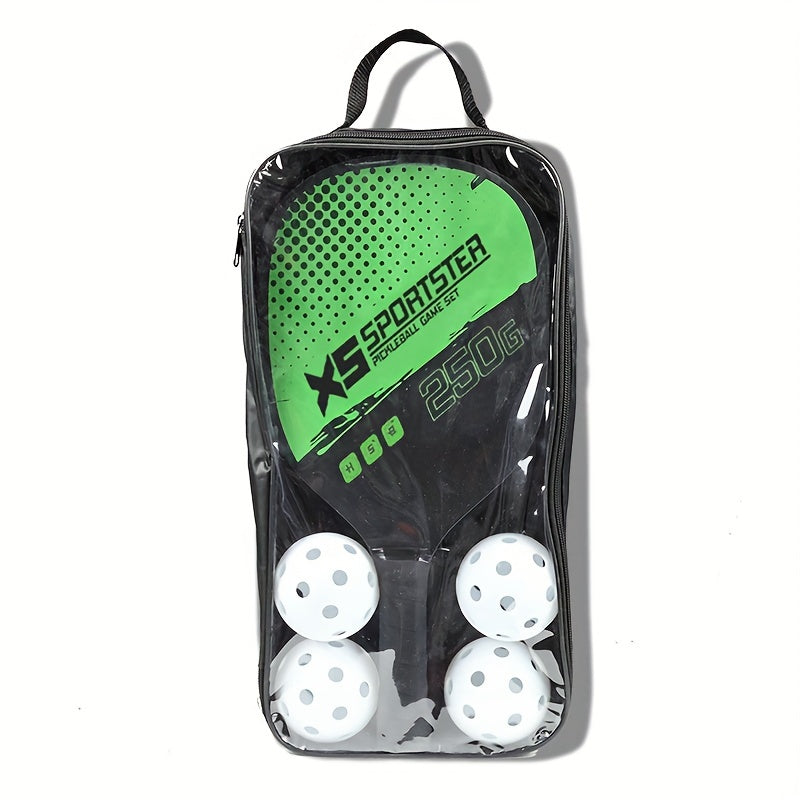 Wooden Pickleball Racket Set with Balls for Outdoor Sports