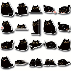 40pcs Cartoon Cat Waterproof Stickers with Playful Expressions