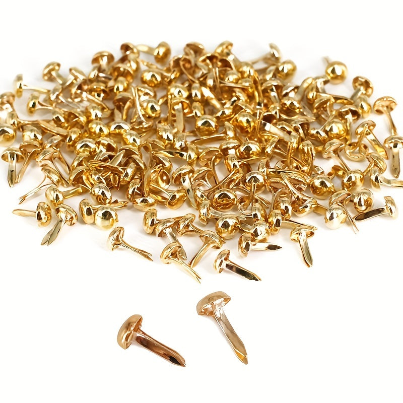 100pcs Mini Metal Pad Fasteners DIY Crafts Colorful Round Two Pin Mushroom Nails