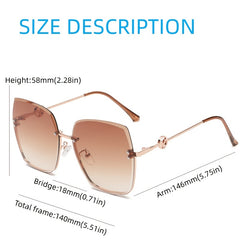 Women Gradient Sunglasses Rectangle Casual Metal Glasses Outdoor Sports
